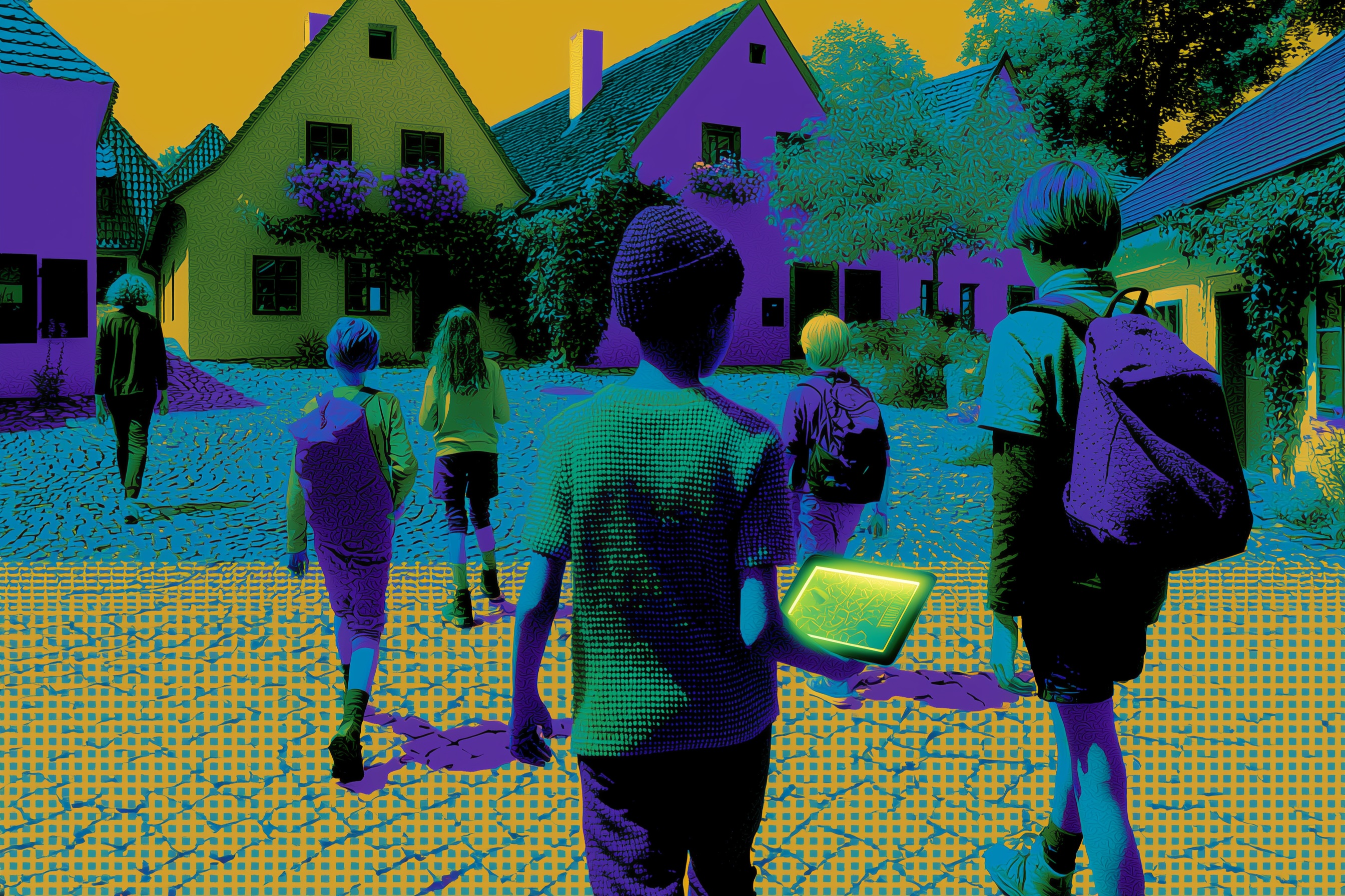 Schulkinder unterwegs im Kiez
